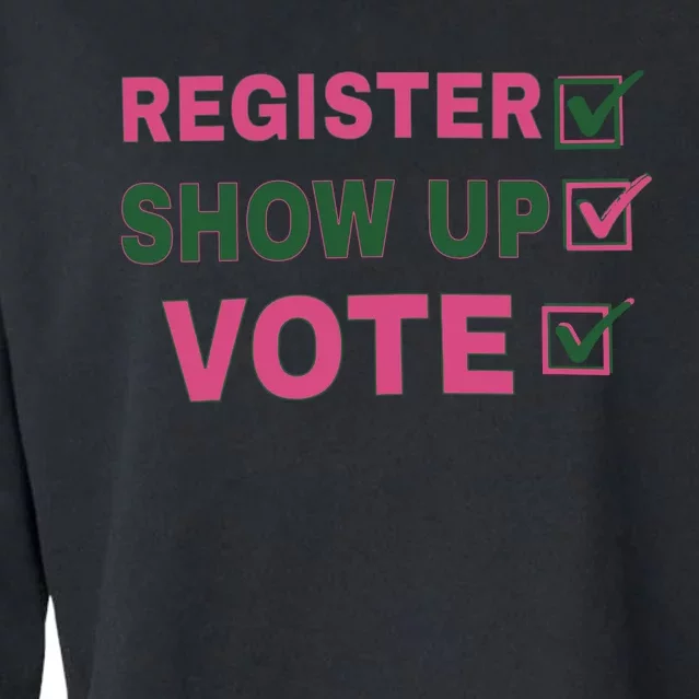 Register Show Up Vote Cropped Pullover Crew