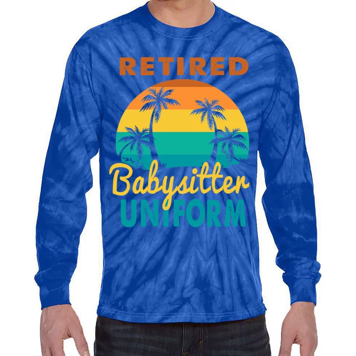 Retired Sitter Uniform Tropical Island Retiret Gift Tie-Dye Long Sleeve Shirt