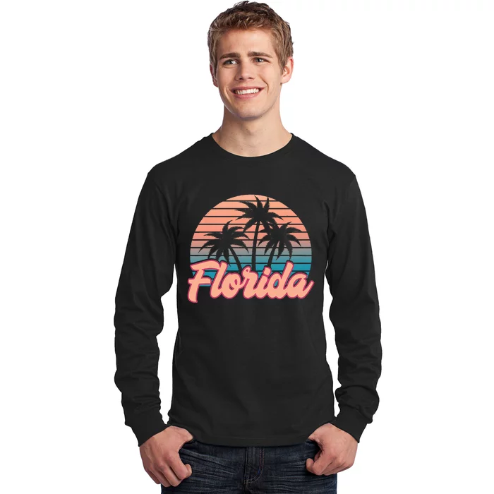 Retro Sunset Upside Down Pineapple Swinger Long Sleeve Shirt