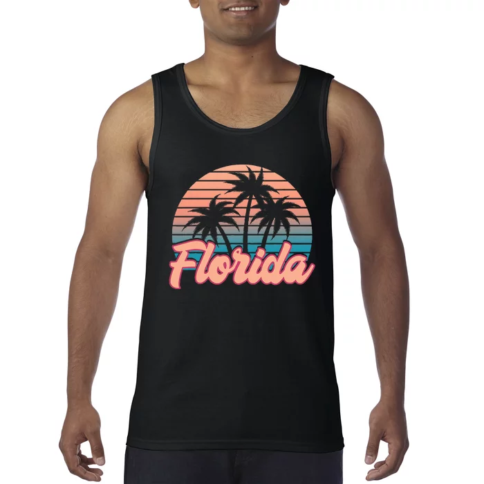 Retro Sunset Upside Down Pineapple Swinger Tank Top