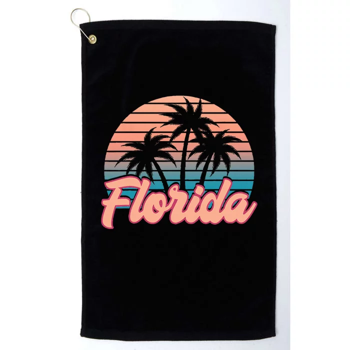 Retro Sunset Upside Down Pineapple Swinger Platinum Collection Golf Towel