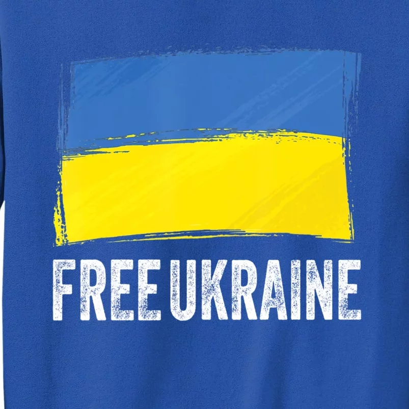 Retro Support Ukraine I Stand With Ukraine Flag Free Ukraine Gift Tall Sweatshirt