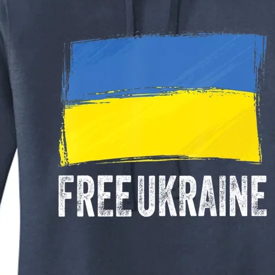 Retro Support Ukraine I Stand With Ukraine Flag Free Ukraine Gift Women's Pullover Hoodie