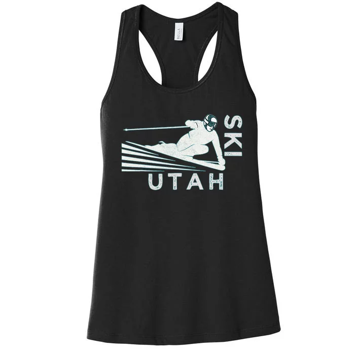 Retro Ski Utah Vintage Snow Ski Women's Racerback Tank