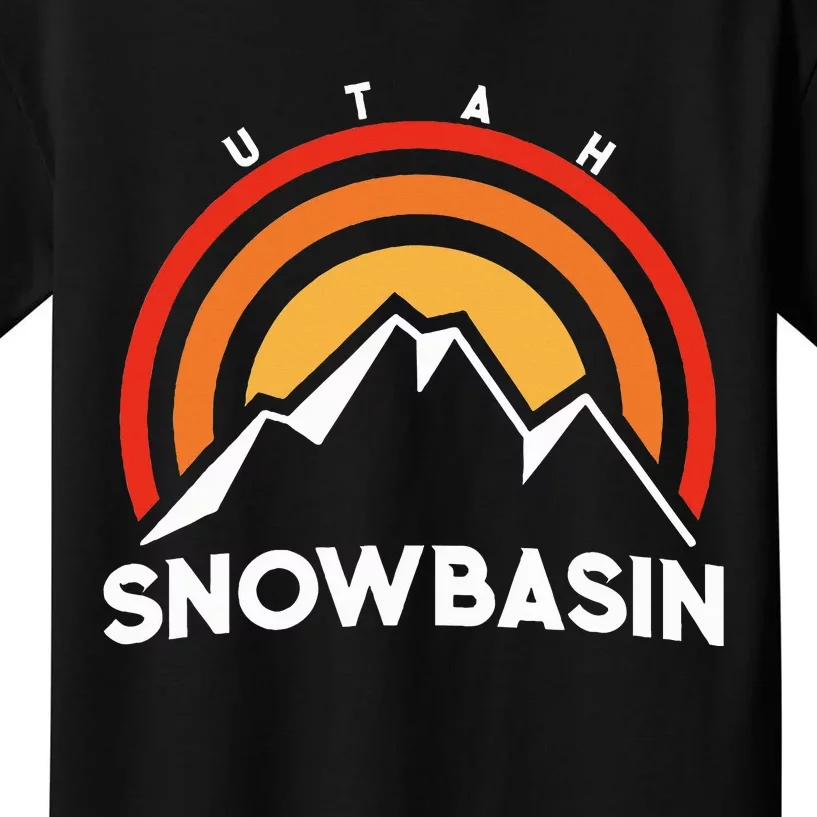 Retro Snowbasin Utah Kids T-Shirt