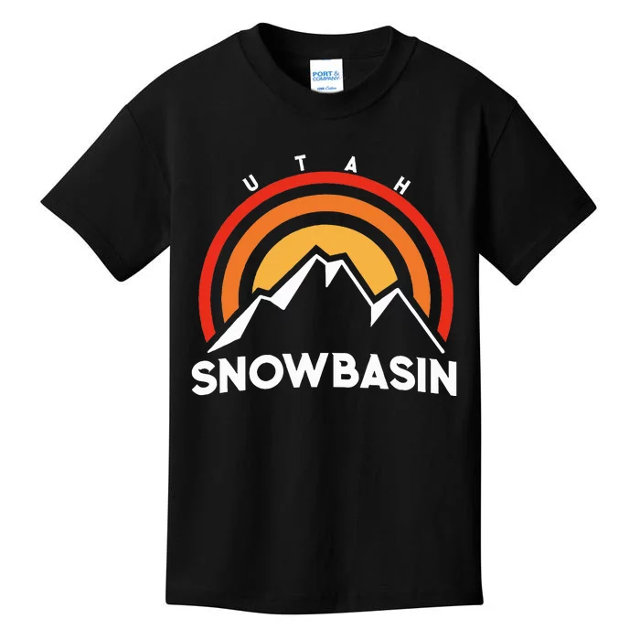 Retro Snowbasin Utah Kids T-Shirt