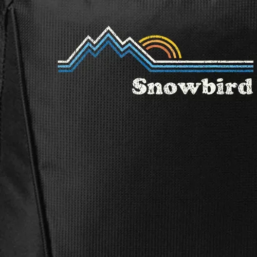 Retro Snowbird Utah Ut Sunrise Mountains City Backpack