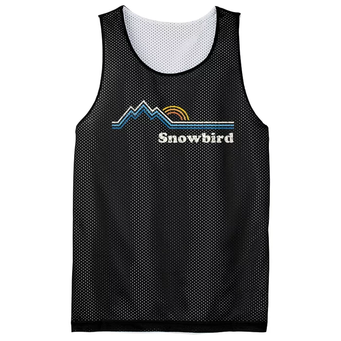 Retro Snowbird Utah Ut Sunrise Mountains Mesh Reversible Basketball Jersey Tank