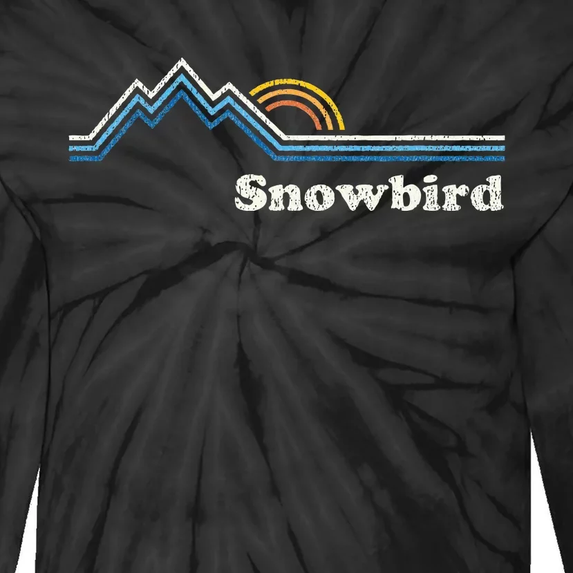 Retro Snowbird Utah Ut Sunrise Mountains Tie-Dye Long Sleeve Shirt