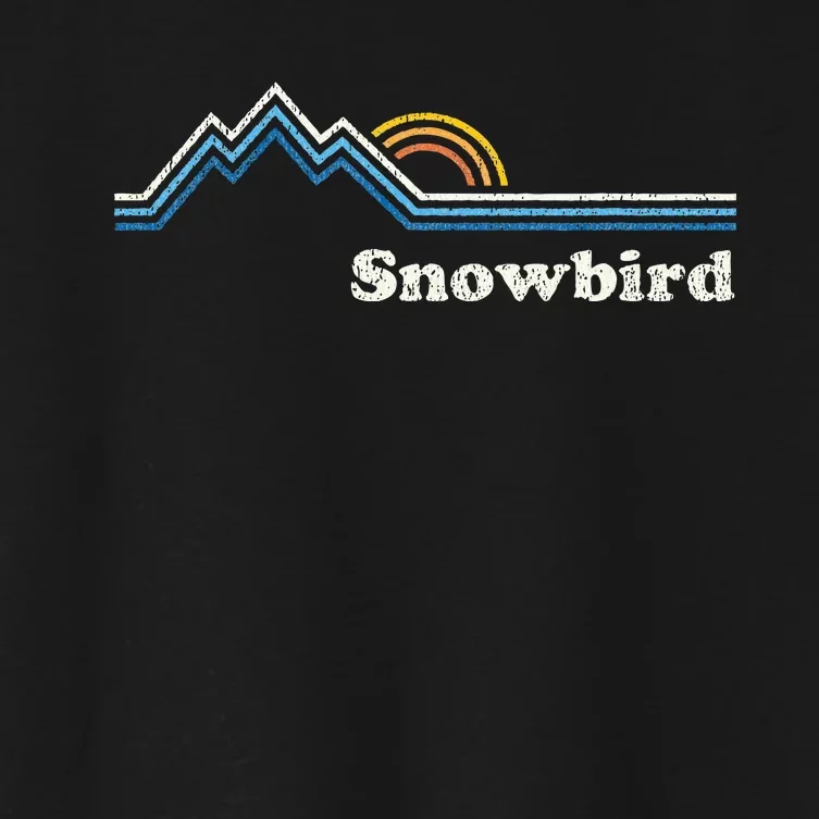 Retro Snowbird Utah Ut Sunrise Mountains Women's Crop Top Tee