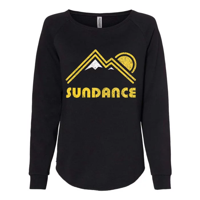 Retro Sundance Utah Ut Vintage Mountains Womens California Wash Sweatshirt