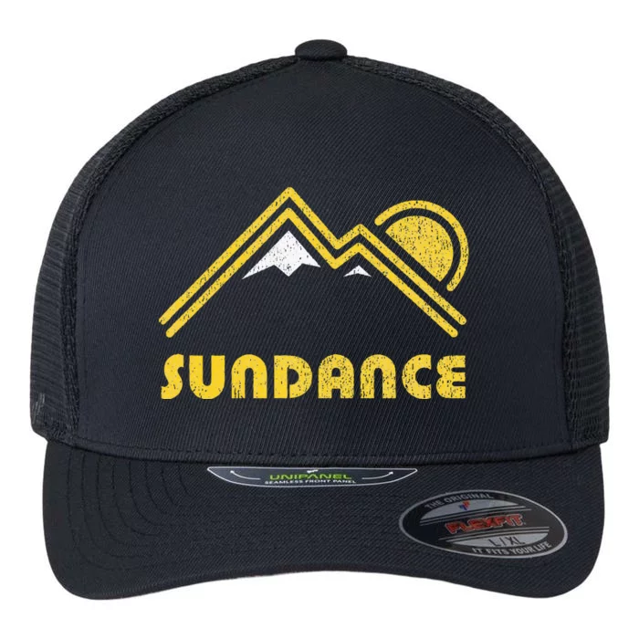 Retro Sundance Utah Ut T Vintage Mountains Flexfit Unipanel Trucker Cap