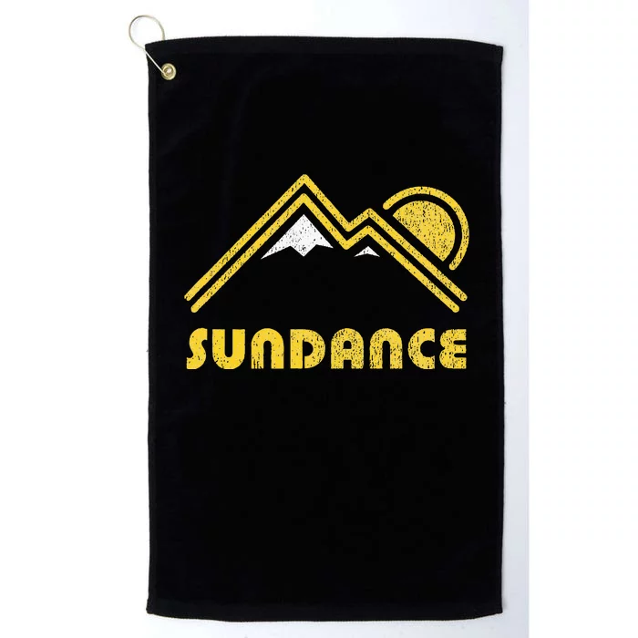 Retro Sundance Utah Ut T Vintage Mountains Platinum Collection Golf Towel