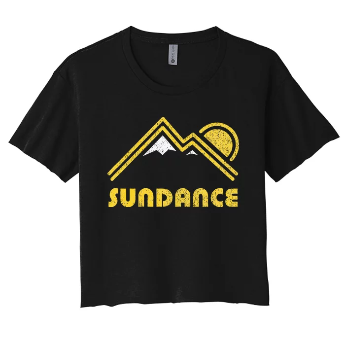 Retro Sundance Utah Ut T Vintage Mountains Women's Crop Top Tee