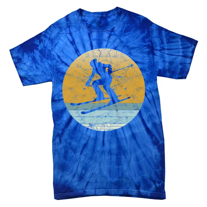 Retro Skiing Vintage Style Sport Ski Gift Gift Tie-Dye T-Shirt