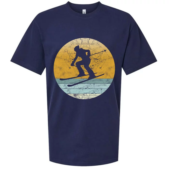 Retro Skiing Vintage Style Sport Ski Gift Gift Sueded Cloud Jersey T-Shirt