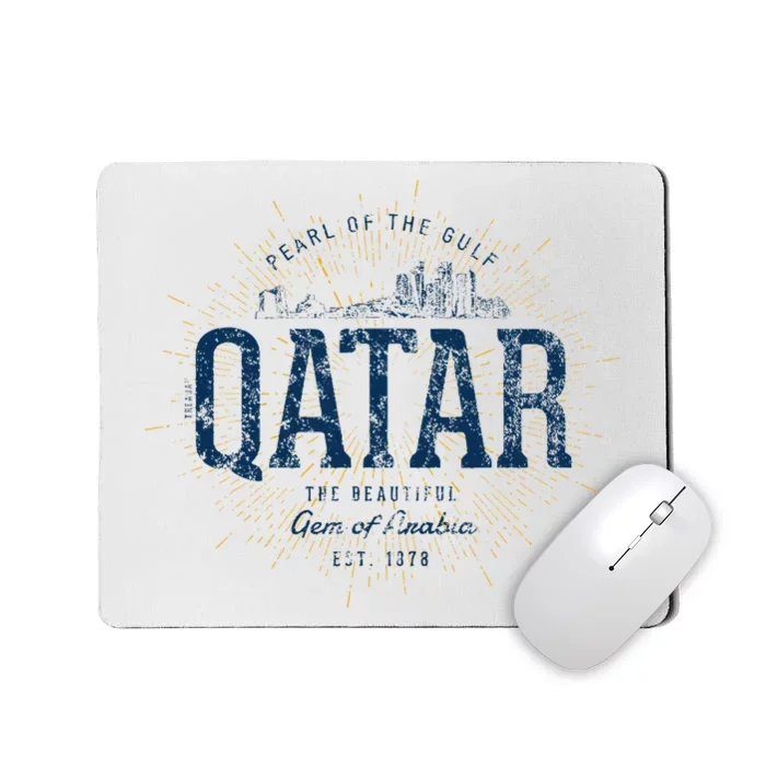 Retro Style Vintage Qatar Mousepad