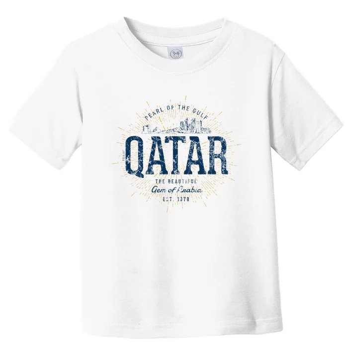 Retro Style Vintage Qatar Toddler T-Shirt