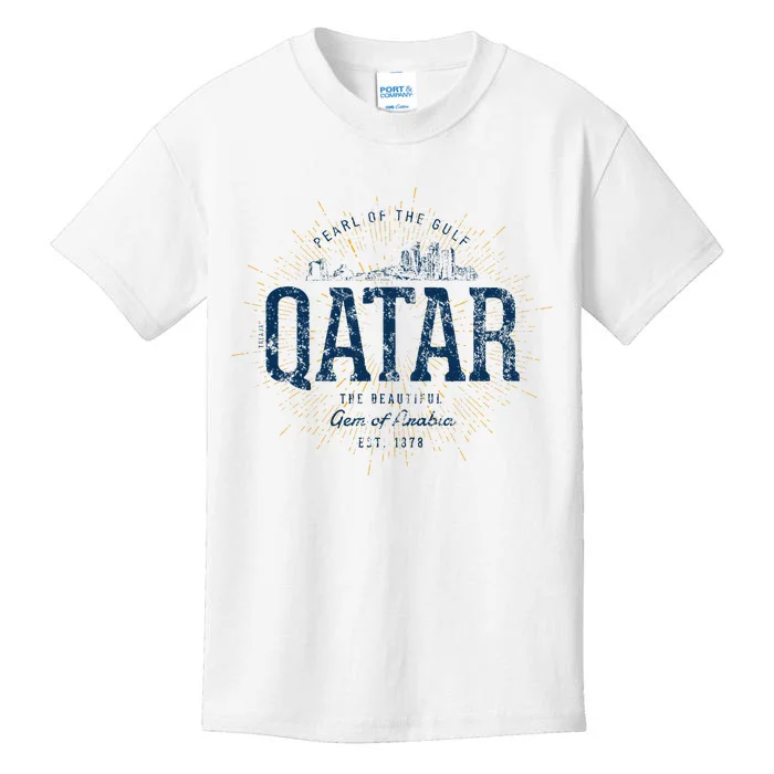 Retro Style Vintage Qatar Kids T-Shirt