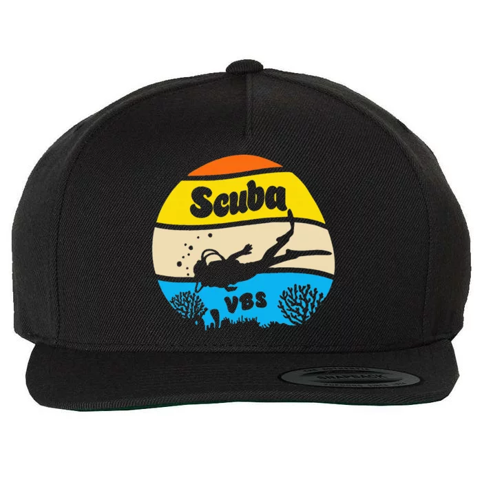 Retro Scuba Vbs 2024 Underwater Jesus Wool Snapback Cap