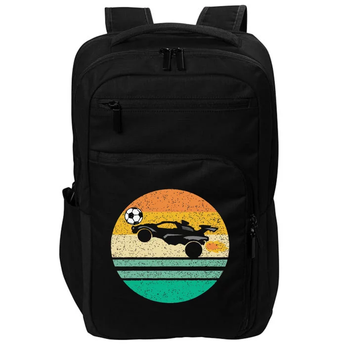 Rocket Soccer Vintage Retro Sunset Graphic Impact Tech Backpack