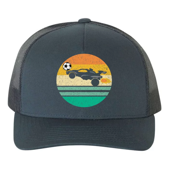 Rocket Soccer Vintage Retro Sunset Graphic Yupoong Adult 5-Panel Trucker Hat