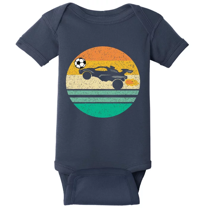 Rocket Soccer Vintage Retro Sunset Graphic Baby Bodysuit