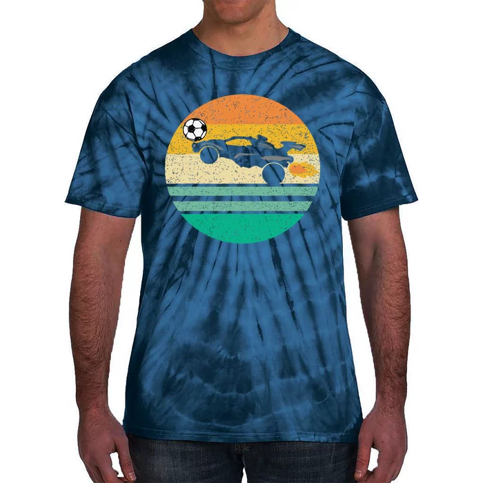 Rocket Soccer Vintage Retro Sunset Graphic Tie-Dye T-Shirt