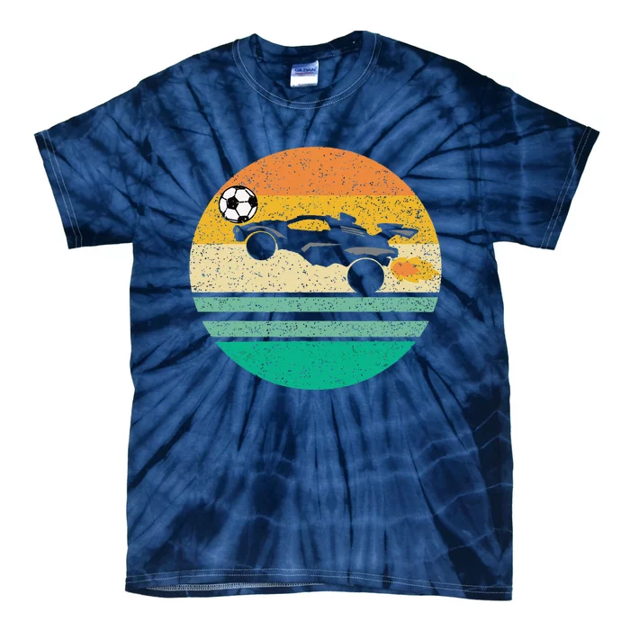 Rocket Soccer Vintage Retro Sunset Graphic Tie-Dye T-Shirt