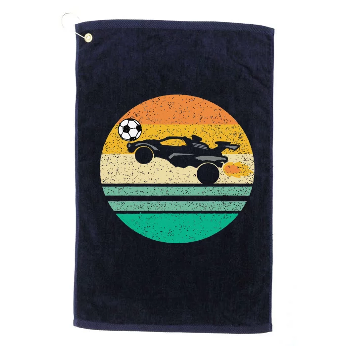 Rocket Soccer Vintage Retro Sunset Graphic Platinum Collection Golf Towel