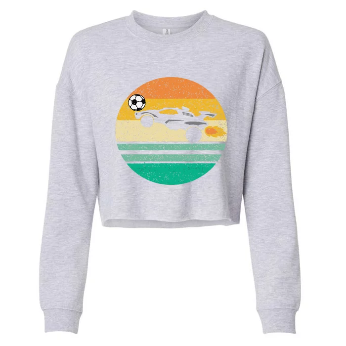 Rocket Soccer Vintage Retro Sunset Graphic Cropped Pullover Crew