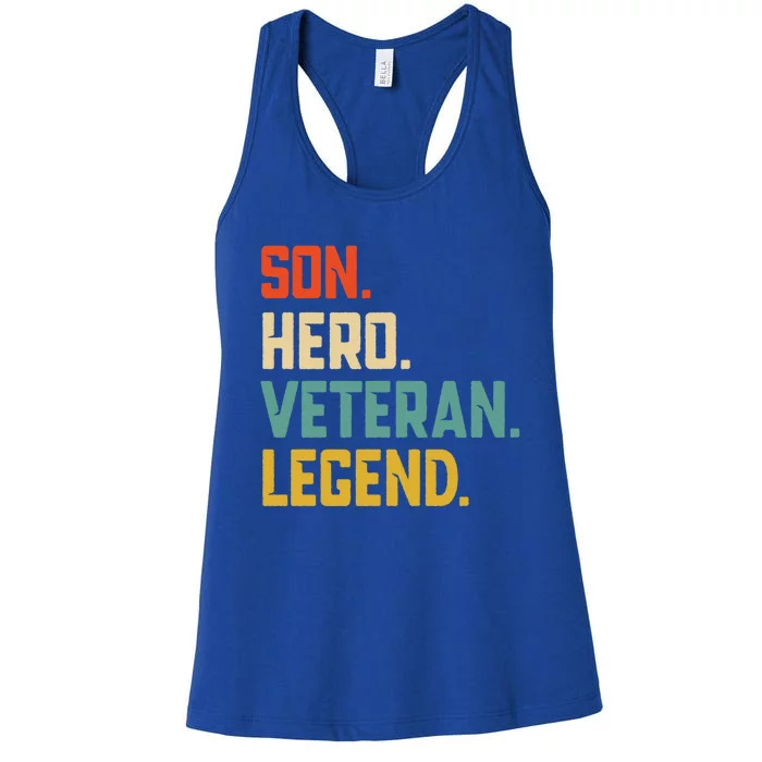 Retro Son Veteran Legend Gift Women's Racerback Tank