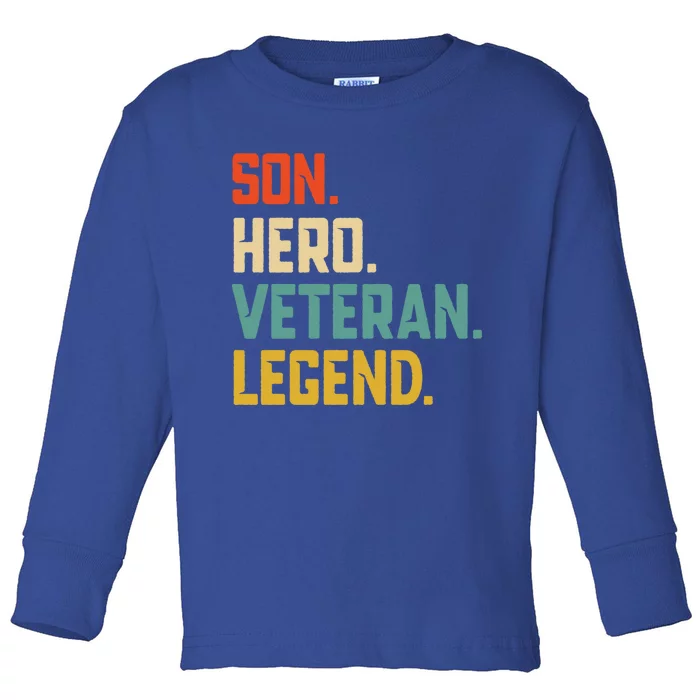 Retro Son Veteran Legend Gift Toddler Long Sleeve Shirt