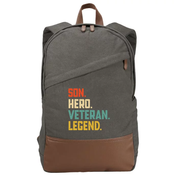 Retro Son Veteran Legend Gift Cotton Canvas Backpack