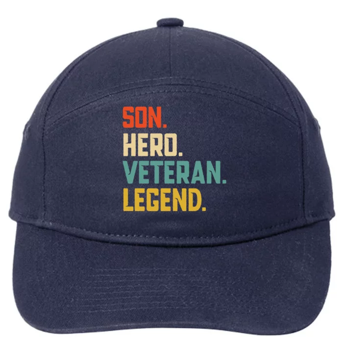 Retro Son Veteran Legend Gift 7-Panel Snapback Hat