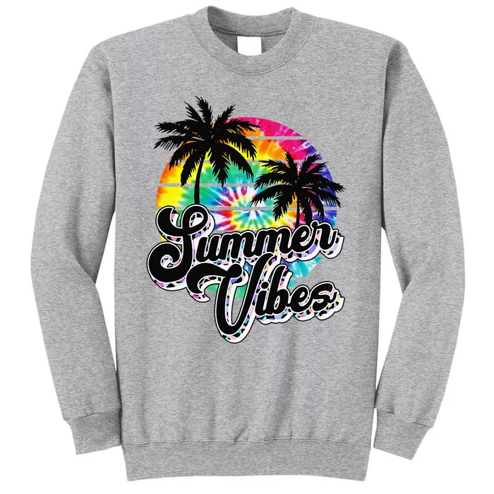 Retro Summer Vibes Leopard Sunglasses Summer Lover Tall Sweatshirt