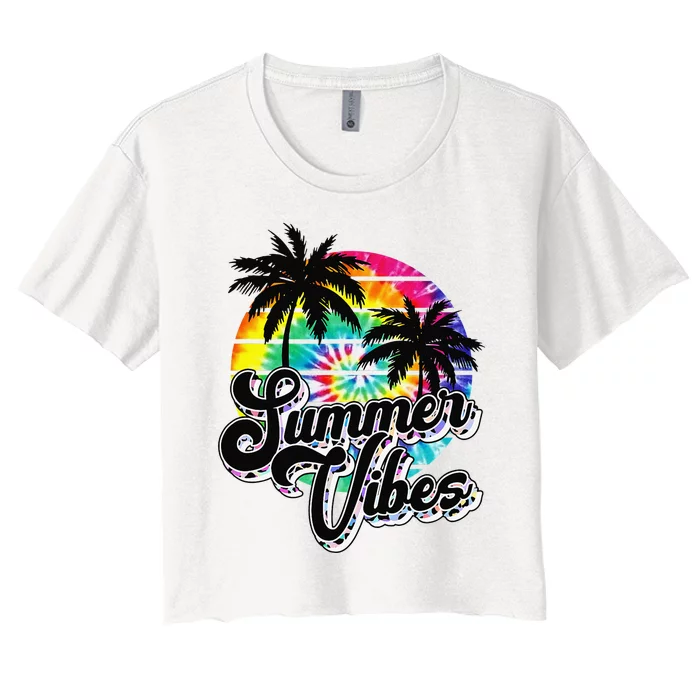 Retro Summer Vibes Leopard Sunglasses Summer Lover Women's Crop Top Tee