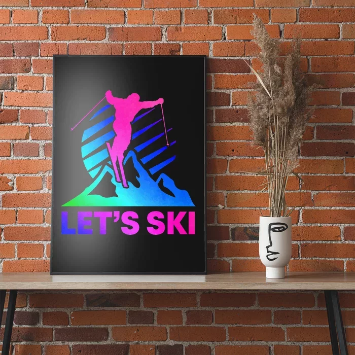 Retro Ski Vintage 80s 90s Skiing Outfit Poster