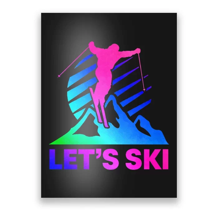 Retro Ski Vintage 80s 90s Skiing Outfit Poster