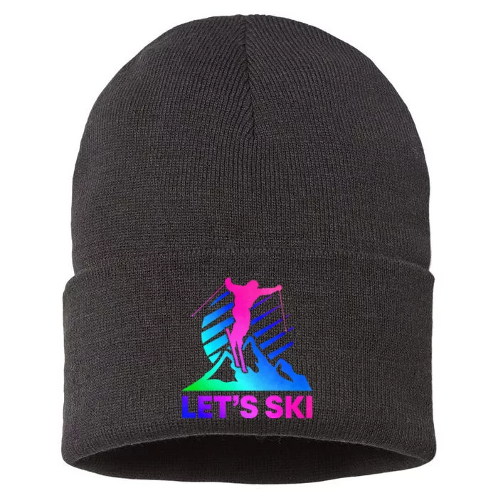 Retro Ski Vintage 80s 90s Skiing Outfit Sustainable Knit Beanie