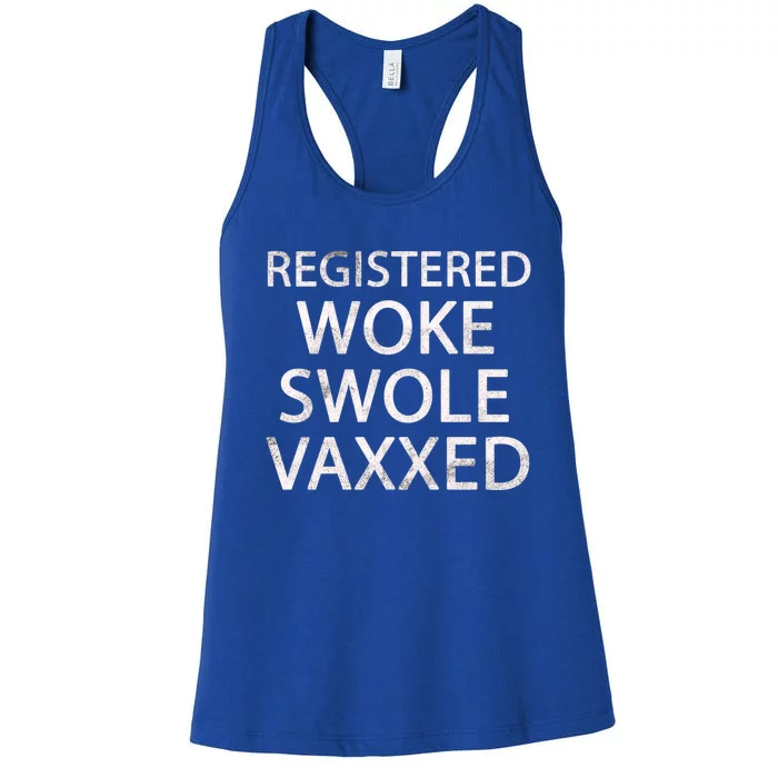 Registered Swole Vaxxed Social Justice Cute Gift Women's Racerback Tank