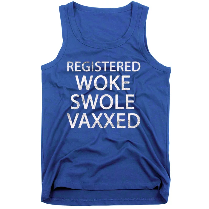 Registered Swole Vaxxed Social Justice Cute Gift Tank Top