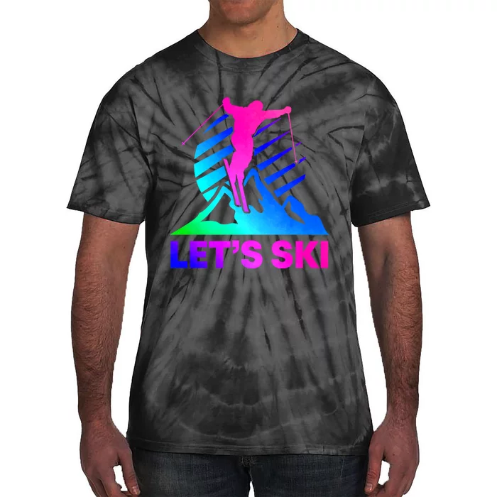 Retro Ski Vintage 80s 90s Skiing Tie-Dye T-Shirt