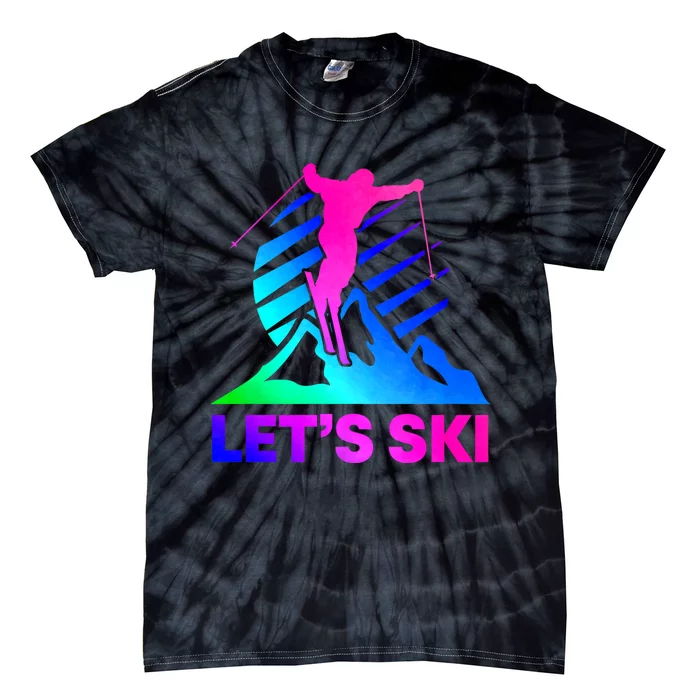 Retro Ski Vintage 80s 90s Skiing Tie-Dye T-Shirt