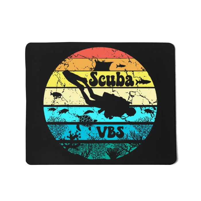 Retro Scuba Vbs 2024 Underwater Jesus Christian Bible Diving Mousepad