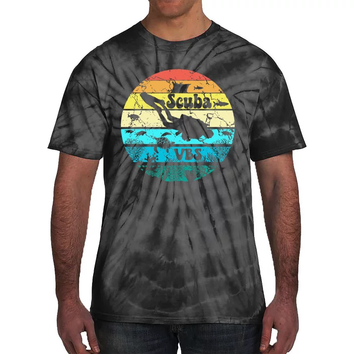 Retro Scuba Vbs 2024 Underwater Jesus Christian Bible Diving Tie-Dye T-Shirt