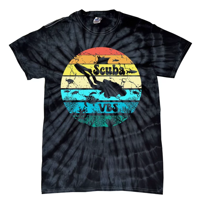 Retro Scuba Vbs 2024 Underwater Jesus Christian Bible Diving Tie-Dye T-Shirt