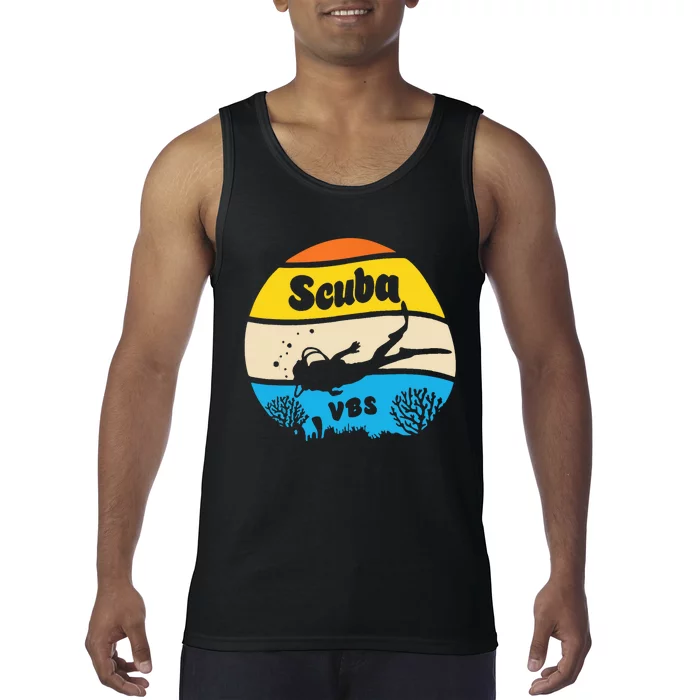 Retro Scuba Vbs 2024 Underwater Jesus Christian Bible Tank Top