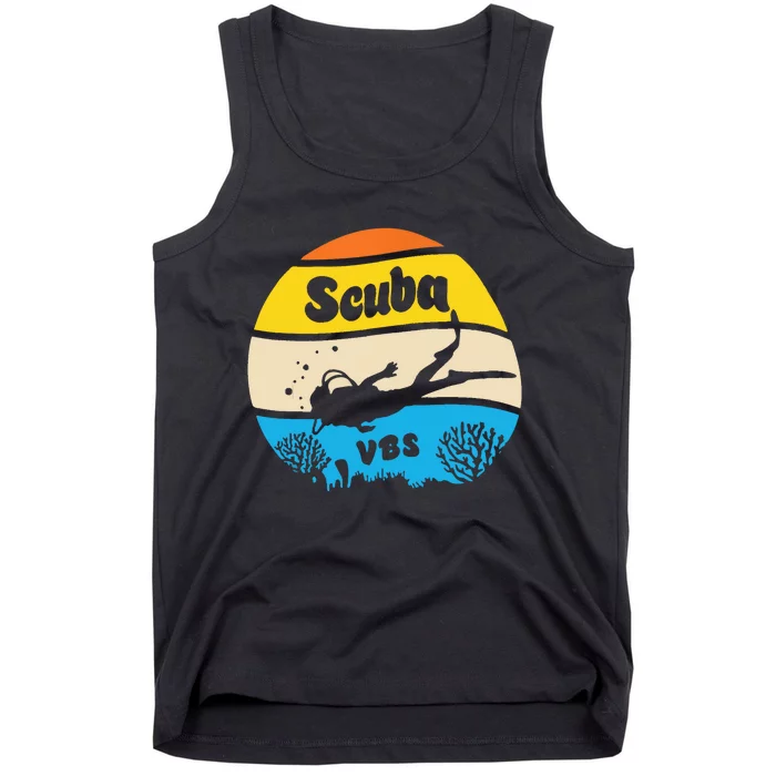 Retro Scuba Vbs 2024 Underwater Jesus Christian Bible Tank Top