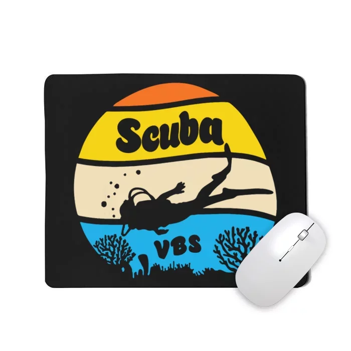 Retro Scuba Vbs 2024 Underwater Jesus Christian Bible Mousepad